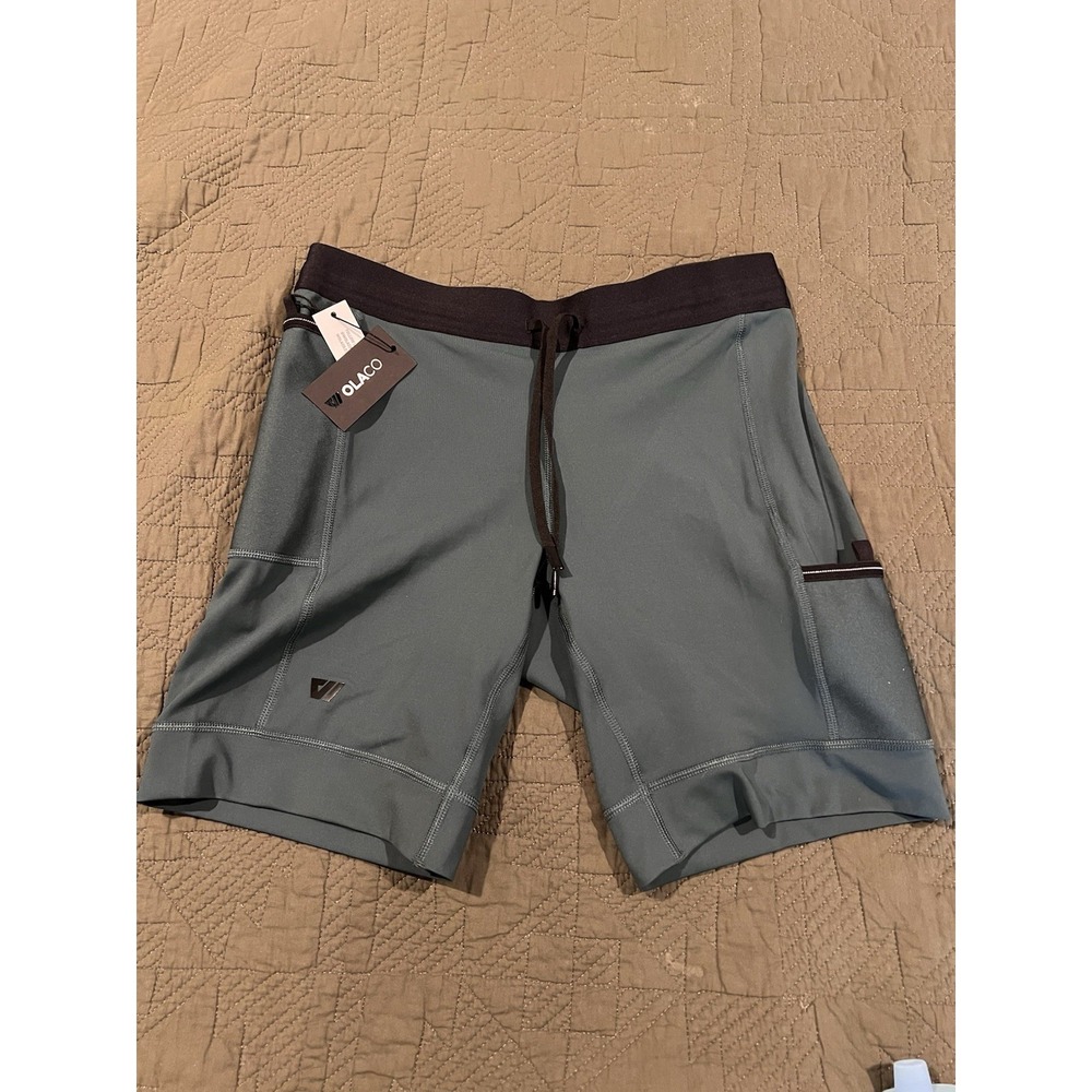 Wolaco Women's Large Athletic Shorts Gray And Black With Draw String NWT